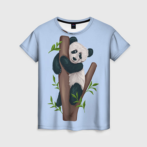 Женская футболка Забавная панда на дереве / 3D-принт – фото 1