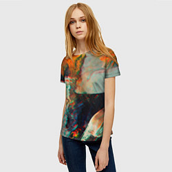Футболка женская Картинный холст со множеством красок, цвет: 3D-принт — фото 2