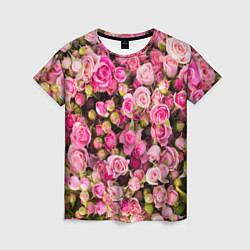 Женская футболка Фон из розовых роз