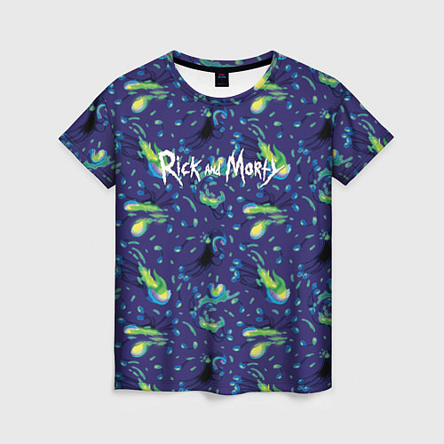 Женская футболка Monster and logo RM / 3D-принт – фото 1