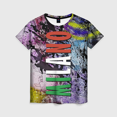 Женская футболка Avant-garde color texture - Milano / 3D-принт – фото 1
