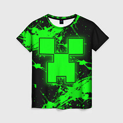 Женская футболка Minecraft neon green