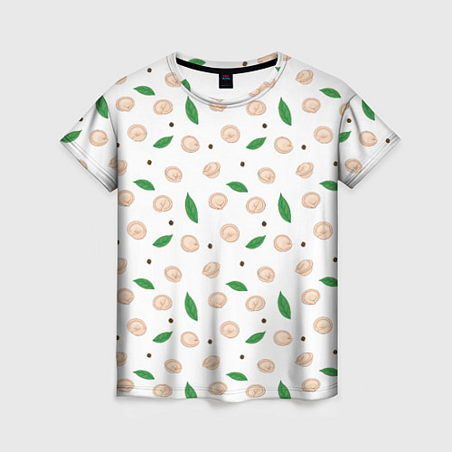 Женская футболка Пельмени с лавровым листом и перцем / 3D-принт – фото 1