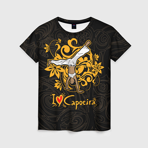 Женская футболка I love Capoeira fighter / 3D-принт – фото 1