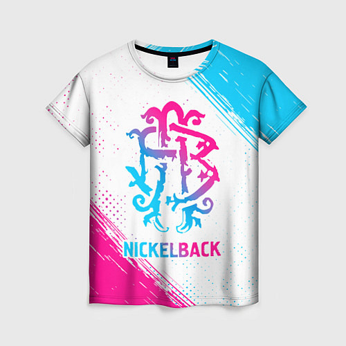 Женская футболка Nickelback neon gradient style / 3D-принт – фото 1