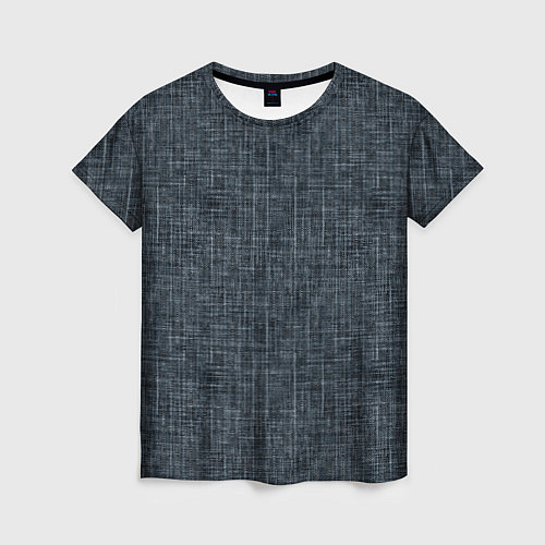Женская футболка Черно-синий текстурированный в елочку, под джинсу / 3D-принт – фото 1