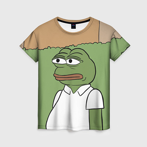 Женская футболка Pepe Gomer прячется в кусты / 3D-принт – фото 1
