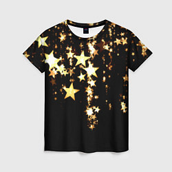 Женская футболка Золотые праздничные звезды