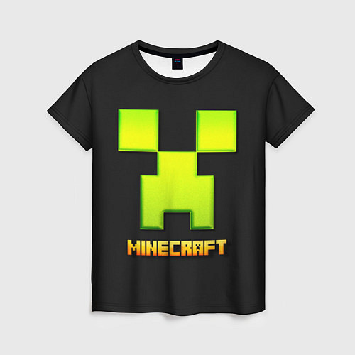 Женская футболка Minecraft: neon logo / 3D-принт – фото 1