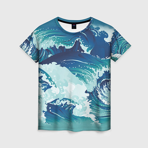 Женская футболка Несущиеся морские волны / 3D-принт – фото 1