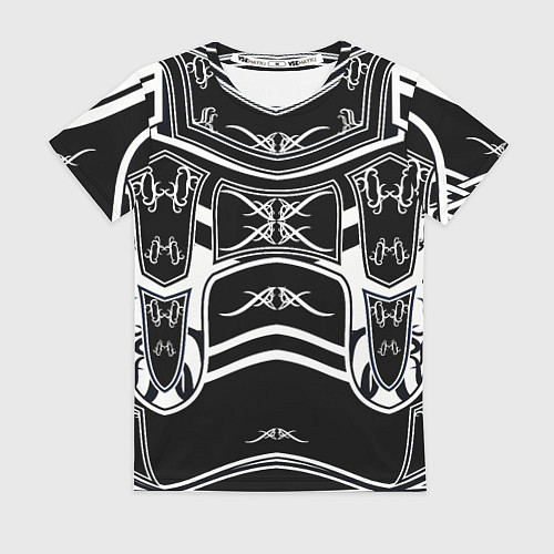 Женская футболка ЧБ рыцарь / 3D-принт – фото 1