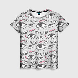 Женская футболка Глаз с ресницами поп арт