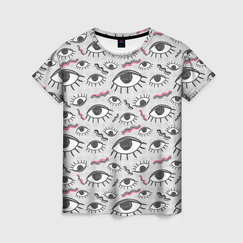 Женская футболка Глаз с ресницами поп арт / 3D-принт – фото 1