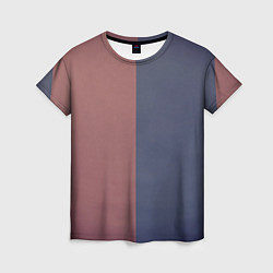 Женская футболка Коричнево-синий комбинированный современный узор