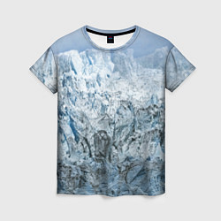 Женская футболка Ледяные горы со снегом