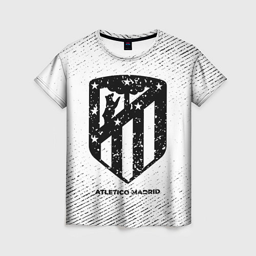 Женская футболка Atletico Madrid с потертостями на светлом фоне / 3D-принт – фото 1