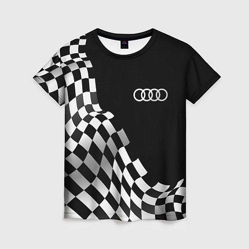 Женская футболка Audi racing flag / 3D-принт – фото 1