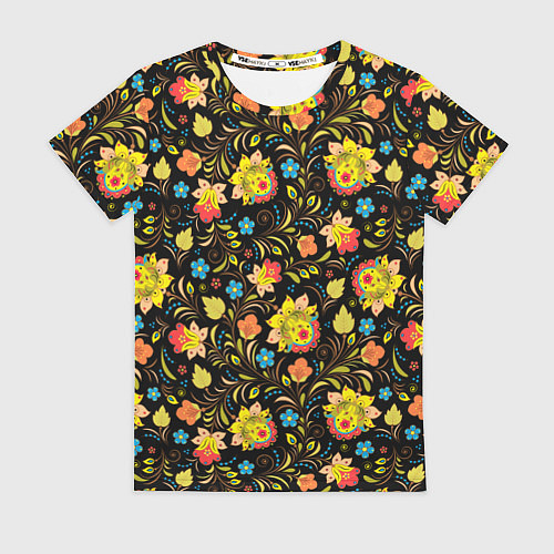 Женская футболка Русский яркий узор / 3D-принт – фото 1