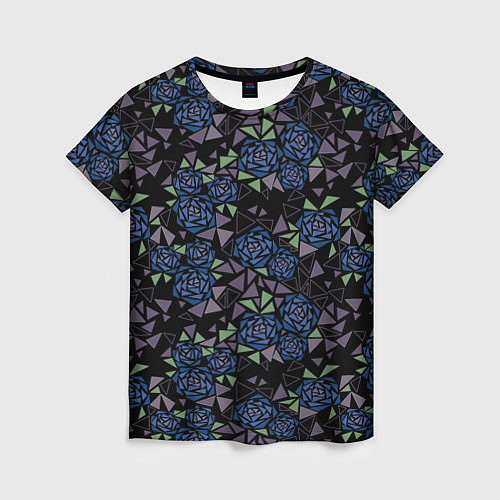 Женская футболка Мозаичный геометрический узор Розы / 3D-принт – фото 1