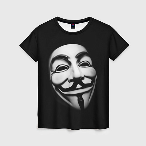 Женская футболка Маска анонимуса - Гай Фокс / 3D-принт – фото 1