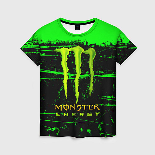 Женская футболка Monster energy green neon / 3D-принт – фото 1