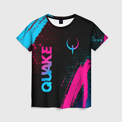 Женская футболка Quake - neon gradient: надпись, символ