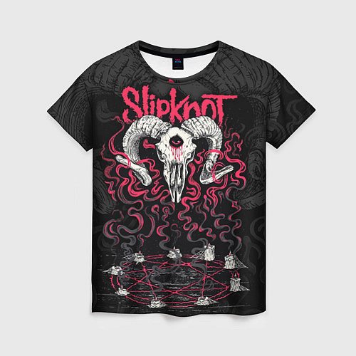 Женская футболка Slipknot - goat skull / 3D-принт – фото 1