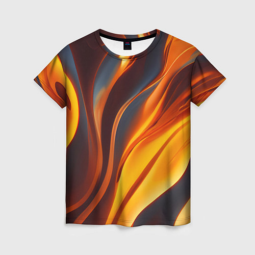 Женская футболка Плавные огненные узоры / 3D-принт – фото 1