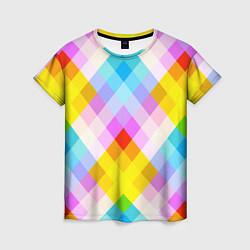 Женская футболка Узор из разноцветных ромбов
