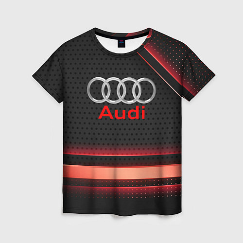 Женская футболка Audi абстракция карбон / 3D-принт – фото 1