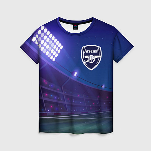 Женская футболка Arsenal ночное поле / 3D-принт – фото 1
