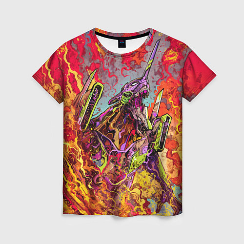 Женская футболка Евангелион красочный / 3D-принт – фото 1