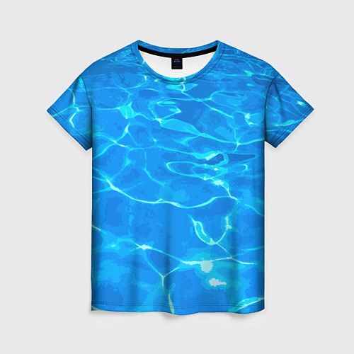 Женская футболка Абстрактные волны бассейна - текстура / 3D-принт – фото 1