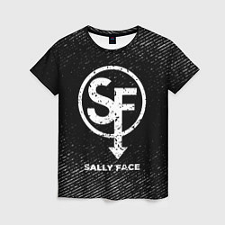 Футболка женская Sally Face с потертостями на темном фоне, цвет: 3D-принт