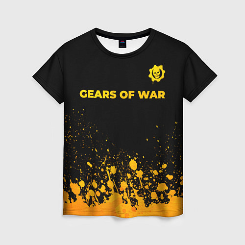 Женская футболка Gears of War - gold gradient: символ сверху / 3D-принт – фото 1