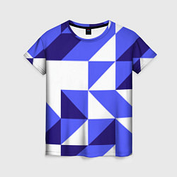Женская футболка Абстрактный сине-белый паттерн