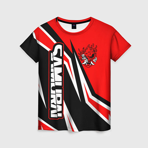Женская футболка Samurai - Киберпанк 2077 - Красный спорт / 3D-принт – фото 1