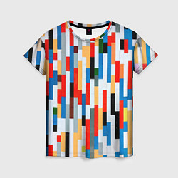 Женская футболка Геометрическое множество разноцветных блоков