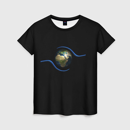Женская футболка Планета Земля в руках человека / 3D-принт – фото 1