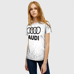 Футболка женская Audi с потертостями на светлом фоне, цвет: 3D-принт — фото 2