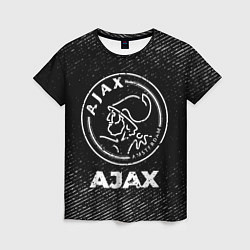 Футболка женская Ajax с потертостями на темном фоне, цвет: 3D-принт