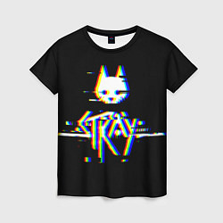 Женская футболка Stray glitch logo