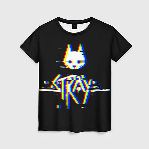 Женская футболка Stray glitch logo / 3D-принт – фото 1