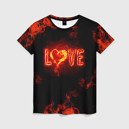 Женская футболка Fire love / 3D-принт – фото 1