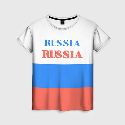 Женская футболка Цвета флага России Russia / 3D-принт – фото 1