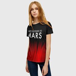 Футболка женская Thirty Seconds to Mars red plasma, цвет: 3D-принт — фото 2