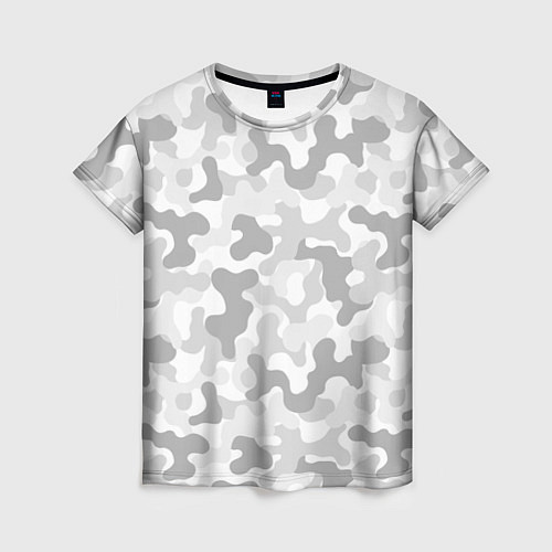 Женская футболка Камуфляж цифра светло-серый крупный / 3D-принт – фото 1