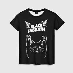 Футболка женская Black Sabbath рок кот, цвет: 3D-принт