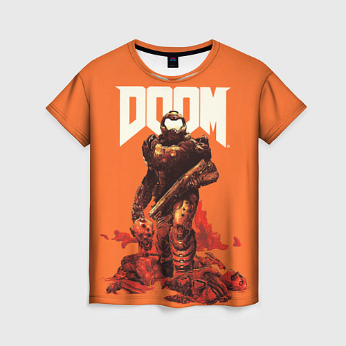 Женская футболка DOOM - Doomguy / 3D-принт – фото 1