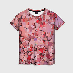 Футболка женская Розовые кубы, цвет: 3D-принт